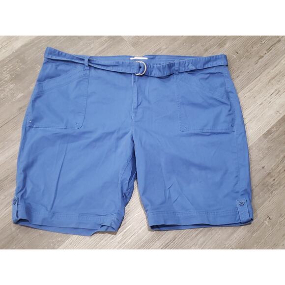 Gloria Vanderbilt Khaki Unltd. Blue Shorts w. Belt | Size 24W - Picture 7 of 7